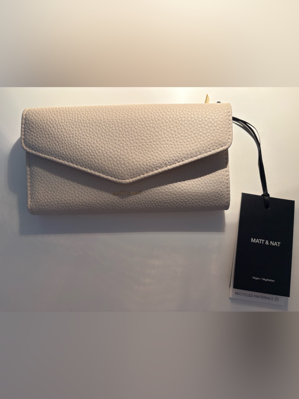Matt & Nat Cream Textured Envelope Wallet